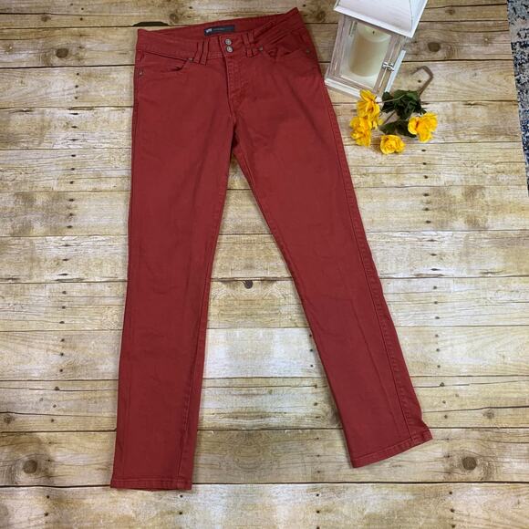 Levi's Mid Rise Skinny Jean Womens Size 8 Double Button Rust - Picture 1 of 6